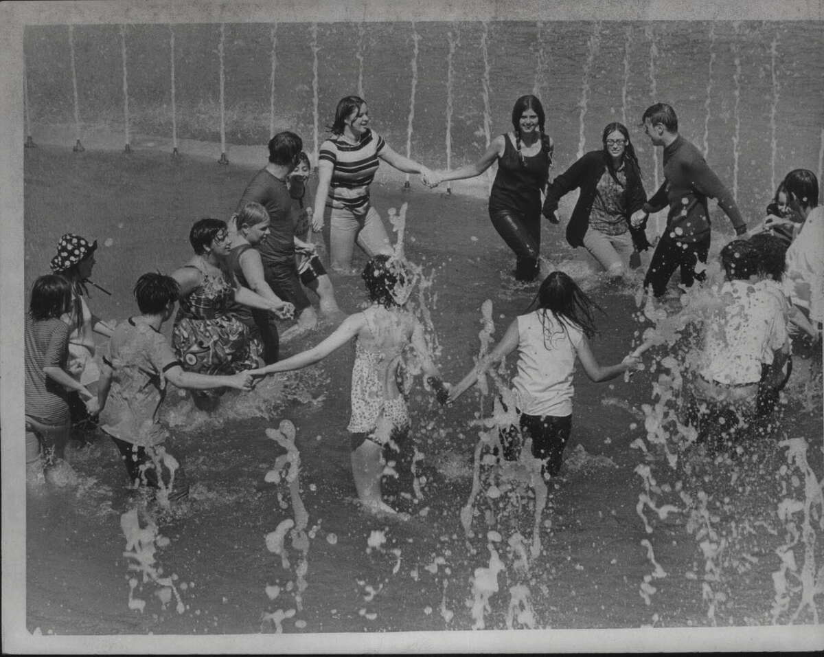 State University of New York, Albany - new fountain in SUNYA academic podium mall May 16, 1969.