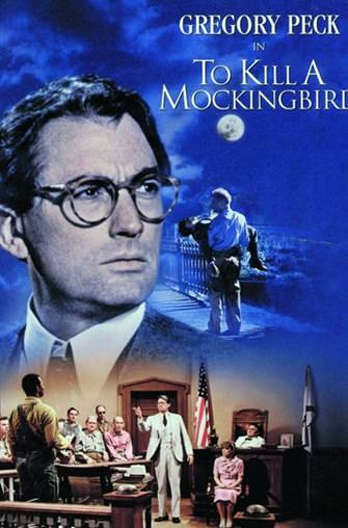 Gregory Peck stars in the film, “To Kill a Mockingbird.”