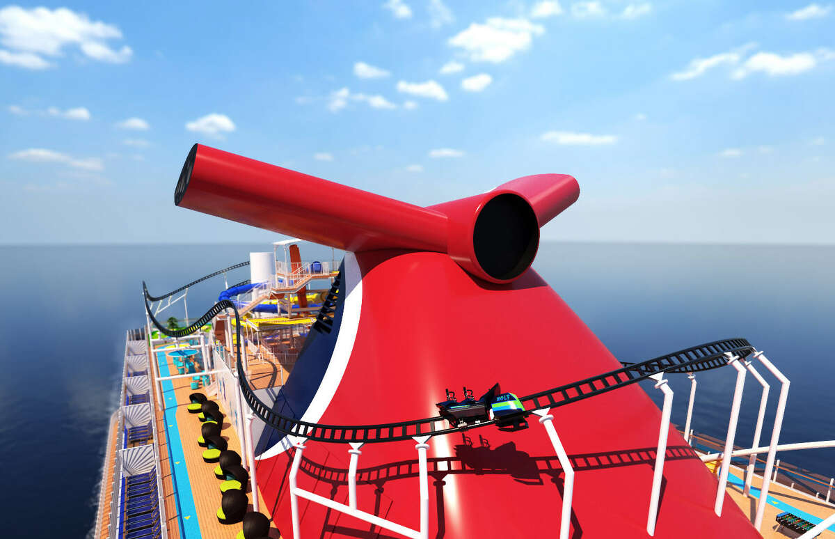 cruise ship with roller coaster