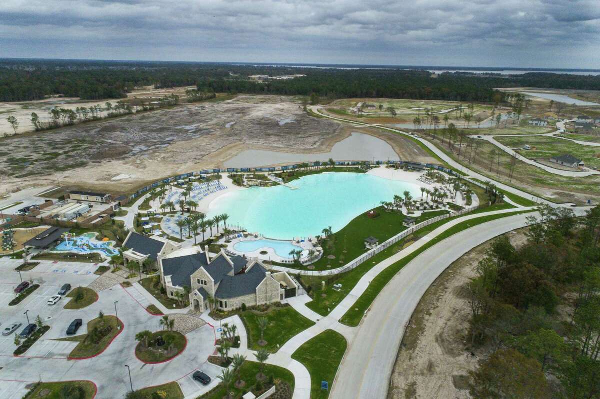 The new lagoon amenity in the Balmoral development is comprised of several separate pools and white sand beaches in Humble, Wednesday, Nov. 28, 2018 in Houston. Some residents of Balmoral are currently banding together, worried as they find out that the lagoon amenity complex they say was promised to them as exclusive to residents, is now offering memberships to people outside of the community and selling the space as a wedding venue.