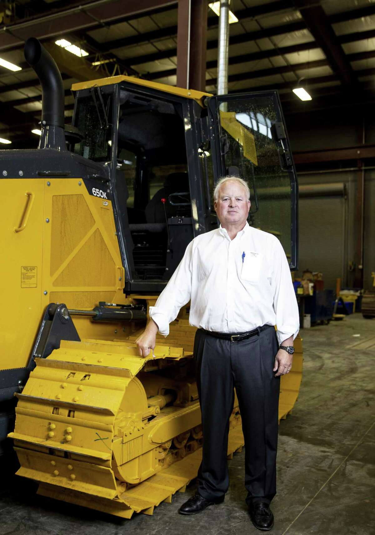Doggett Industries CEO Leslie Doggett stands for a portrait in his heavy equipment facility Monday Oct. 15, 2018 in Houston.