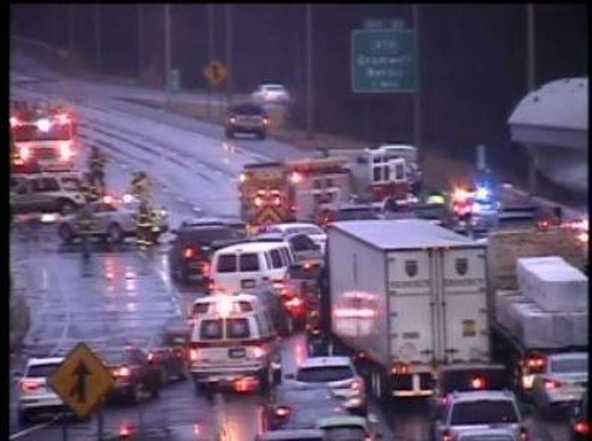 An accident involving an overturned vehicle closed a portion of I-91 south in Cromwell Sunday.