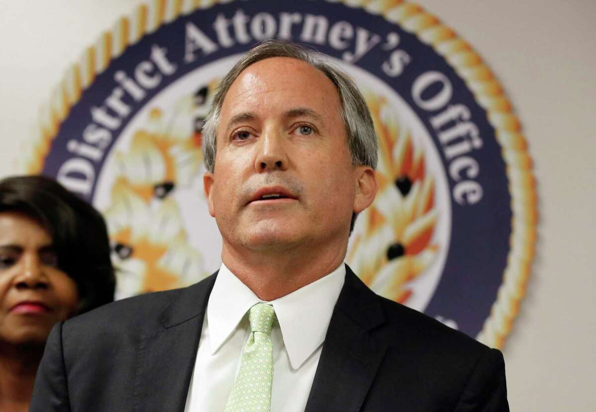 FILE - In this June 22, 2017 file photo, Texas Attorney General Ken Paxton speaks at a news conference in Dallas. Three years ago, criminal charges against Paxton appeared to put his political future in peril. But the Republican enters November's midterm elections favored to win a second a term while remaining under indictment. (AP Photo/Tony Gutierrez, File)