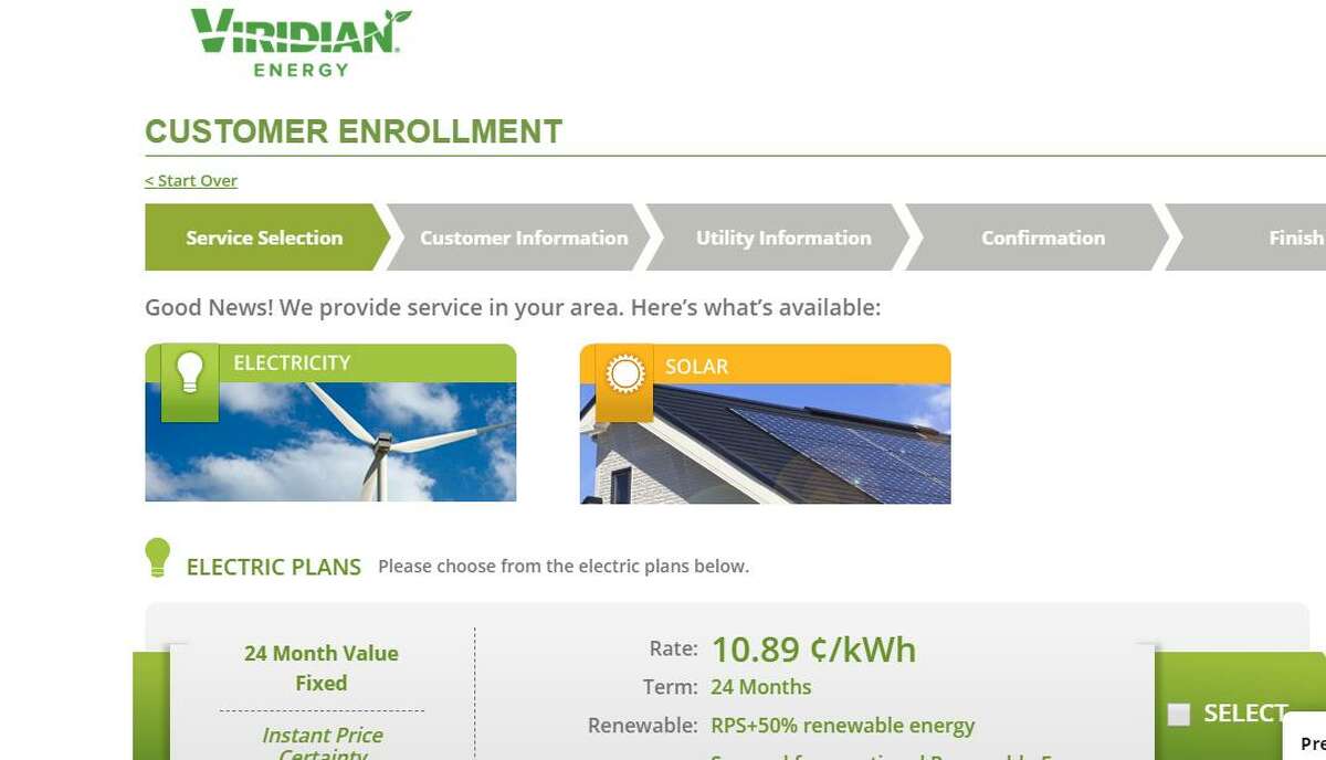 Viridian Energy's rate offer in December 2018 for Norwalk, Conn. where it is based as a subsidiary of Crius Energy along with Public Power. (Screenshot via Viridian Energy)