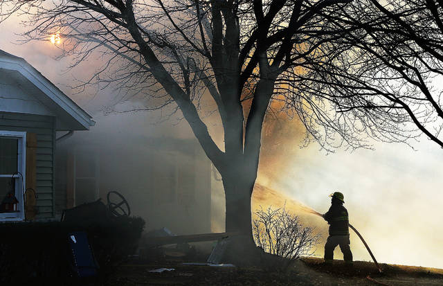 Fire rips through home