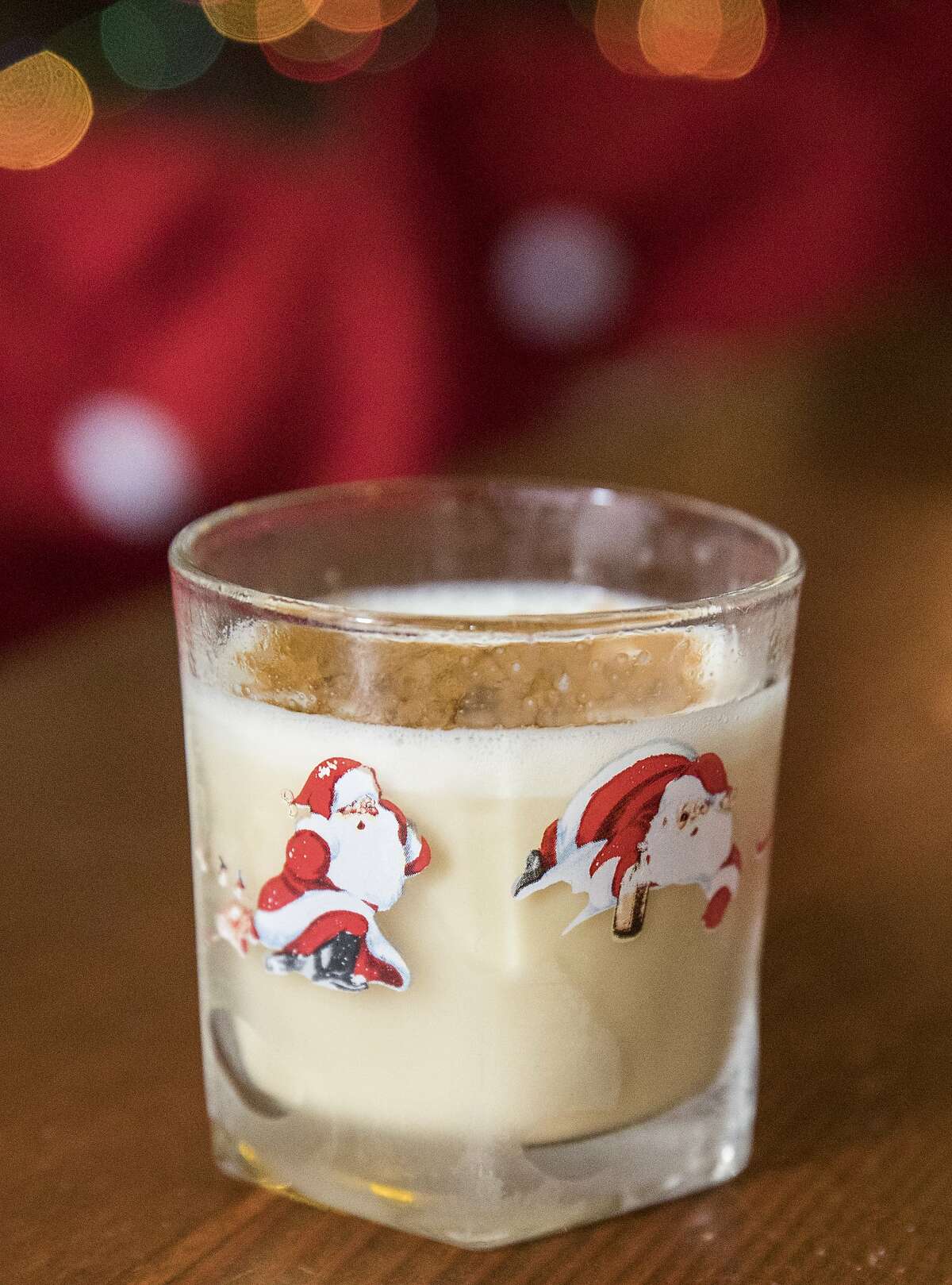 The Gingerbread Flip cocktail at Pacific Cocktail Haven's Christmas-themed pop-up called "Miracle" in San Francisco, Calif. Tuesday, Dec. 18, 2018.
