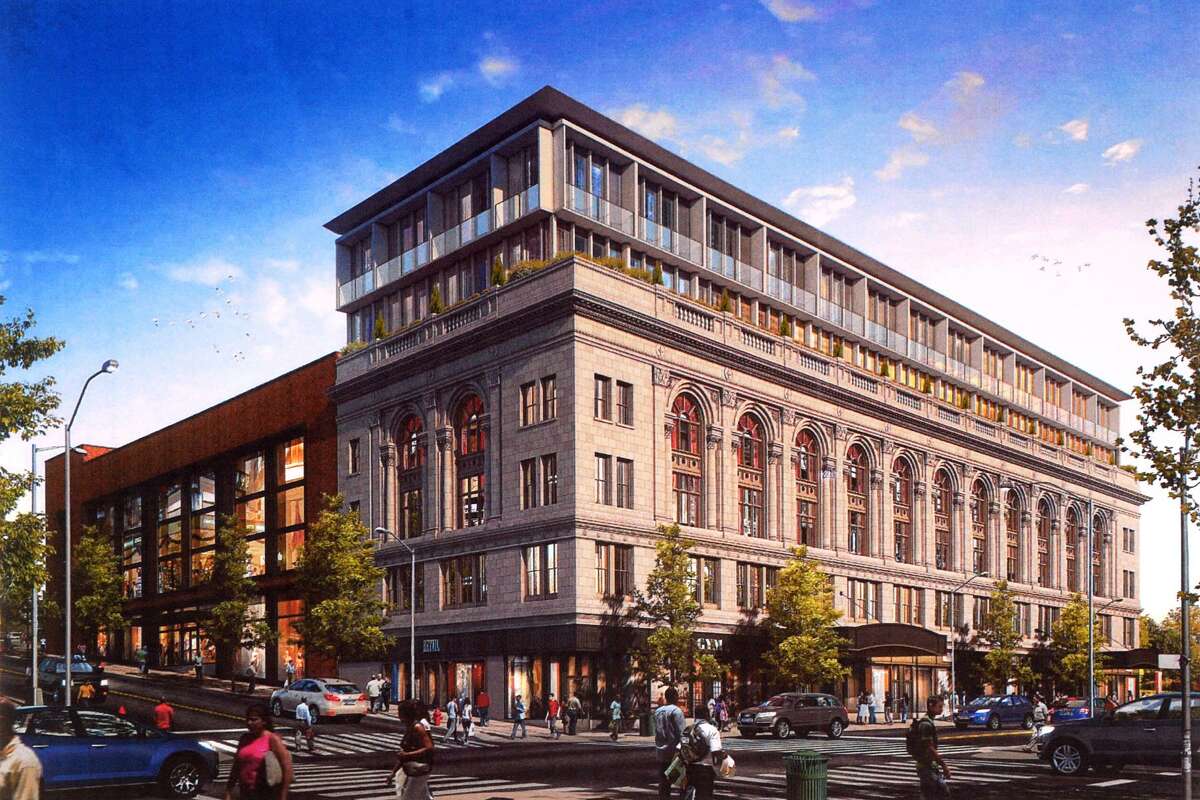 An rendering of the proposed renovations of the Poli Palace and Majestic Theaters, in Bridgpeort, Conn.