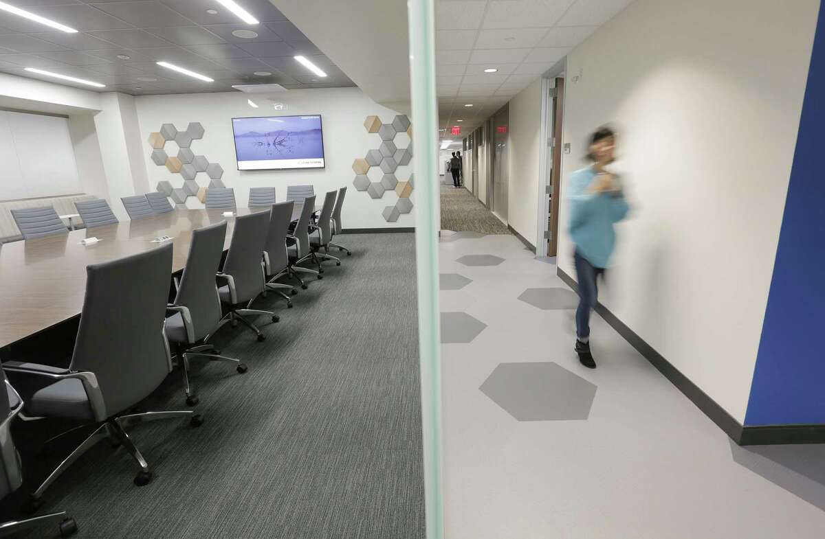 The new UTHealth School of Biomedical Informatics building puts the school into one location, with a variety of collaboration and meeting rooms.