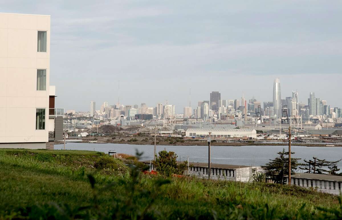 A newly-constructed housing development on Parcel A looks out onto the San Francisco skyline in the Hunters Point Naval Shipyard in the Hunters Point neighborhood of San Francisco, Calif. Wednesday, Nov. 28, 2018.