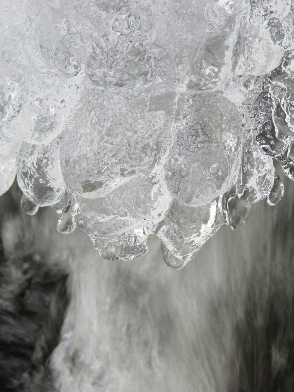 An ice formation on Rogers Brook, a possible route of the North Country Scenic Trail. (Herb Terns / Times Union)