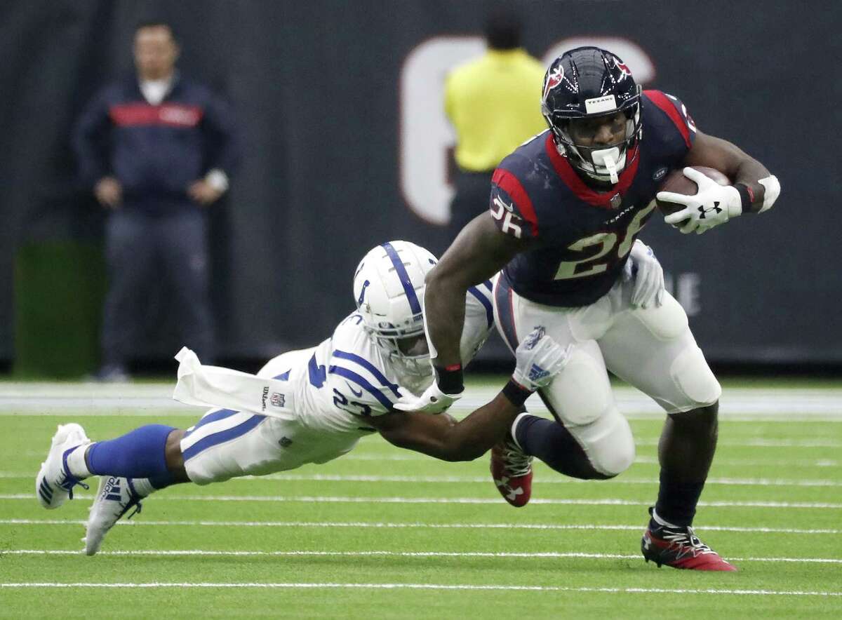 PHOTOS: Texans vs. Eagles  Texans running back Lamar Miller, right, was forced out of Sunday’s game at the Jets with an ankle injury. >>>See photos from the Texans' game action against the Eagles on Sunday ... 