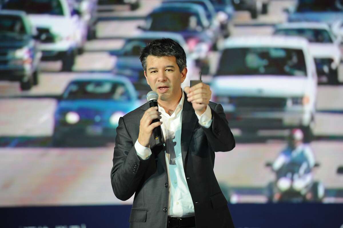 BEIJING, CHINA - JUNE 28: Travis Kalanick, CEO of Uber, delivers a speech at the Third Netease Future Technology Conference on June 28, 2016 in Beijing, China. Focused on the theme of ¡° Force Sense, ¡± the third Netease Future Technology conference invites entrepreneurs, scientists, writers and celebrities to explore the technologies of the future and defines areas for experimenting with virtual reality, augmented reality, artificial intelligence and smart cars. (Photo by Wang K'aichicn / VCG / VCG via Getty Images)