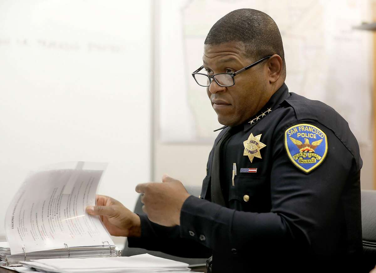 San Francisco police chief Bill Scott discusses end of the year crime statistics at the SFPD headquarters on Thursday, Dec. 13, 2018, in San Francisco, Calif.