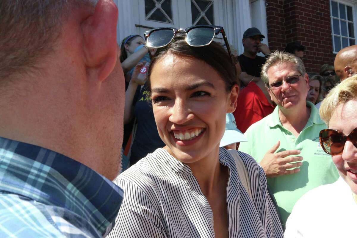 Alexandria Ocasio-Cortez, Democratic primary winner who defeated powerful US Congressman Joe Crowley (D-NY) in the New York democratic primary on 26th. Ocasio-Cortez is one of a record number of women who were elected to the House on Tuesday. (G. Ronald Lopez/Zuma Press/TNS)