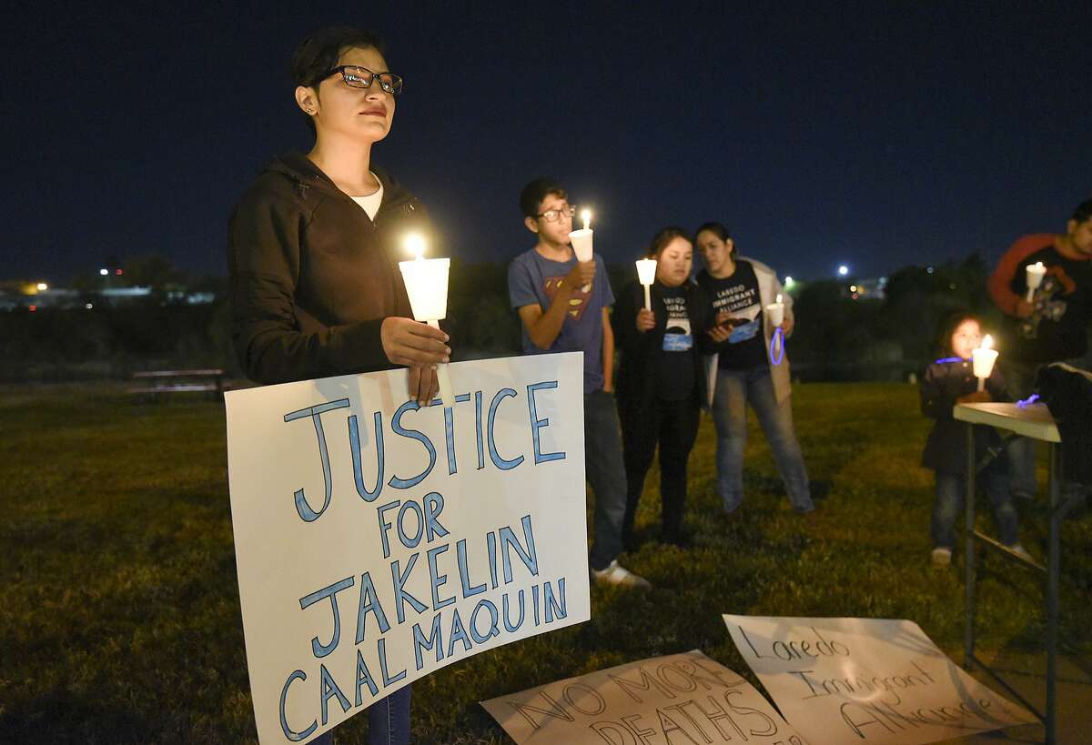 The Laredo Immigration Alliance holds a candle light vigil in remembrance of Jakelin Caal Maquin, Friday, Dec. 21, 2018 at Tres Laredos Park.