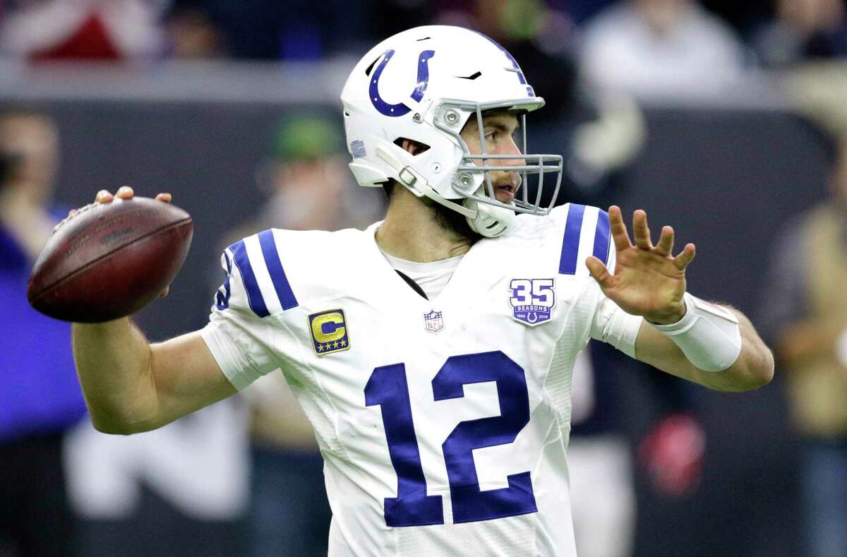 Indianapolis Colts quarterback Andrew Luck (12) prepares to throw