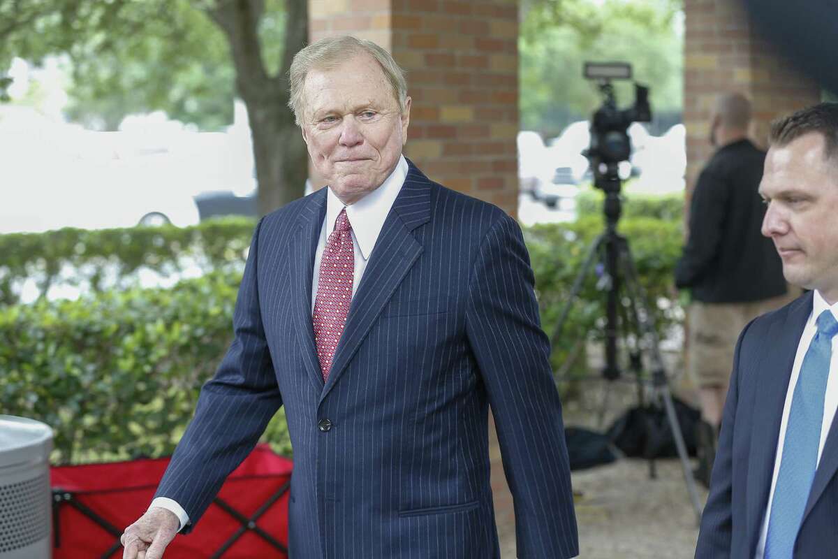 Pastor Ed Young heads for shuttle buses at Second Baptist Church campus to attend Former First Lady Barbara Bush's funeral Saturday, April 21, 2018, in Houston. ( Steve Gonzales / Houston Chronicle )