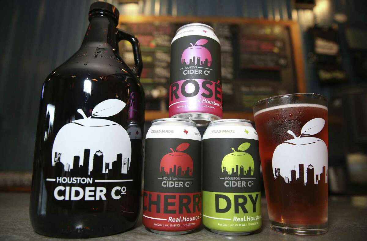 Offerings from Houston Cider Co., which recently began canning its product.