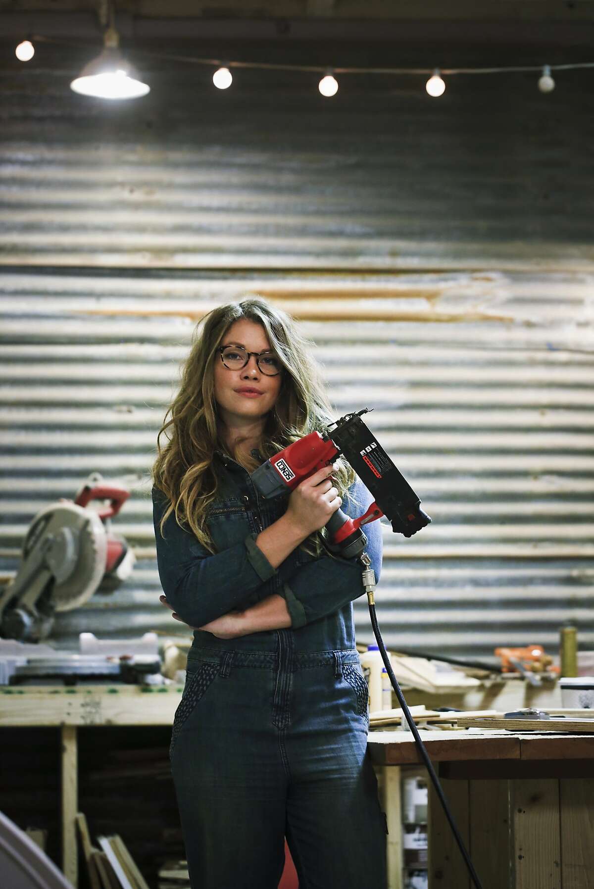 Woodworker Aleksandra Zee is seen on Wednesday, Nov. 12, 2014 in her San Francisco, Calif., workshop.
