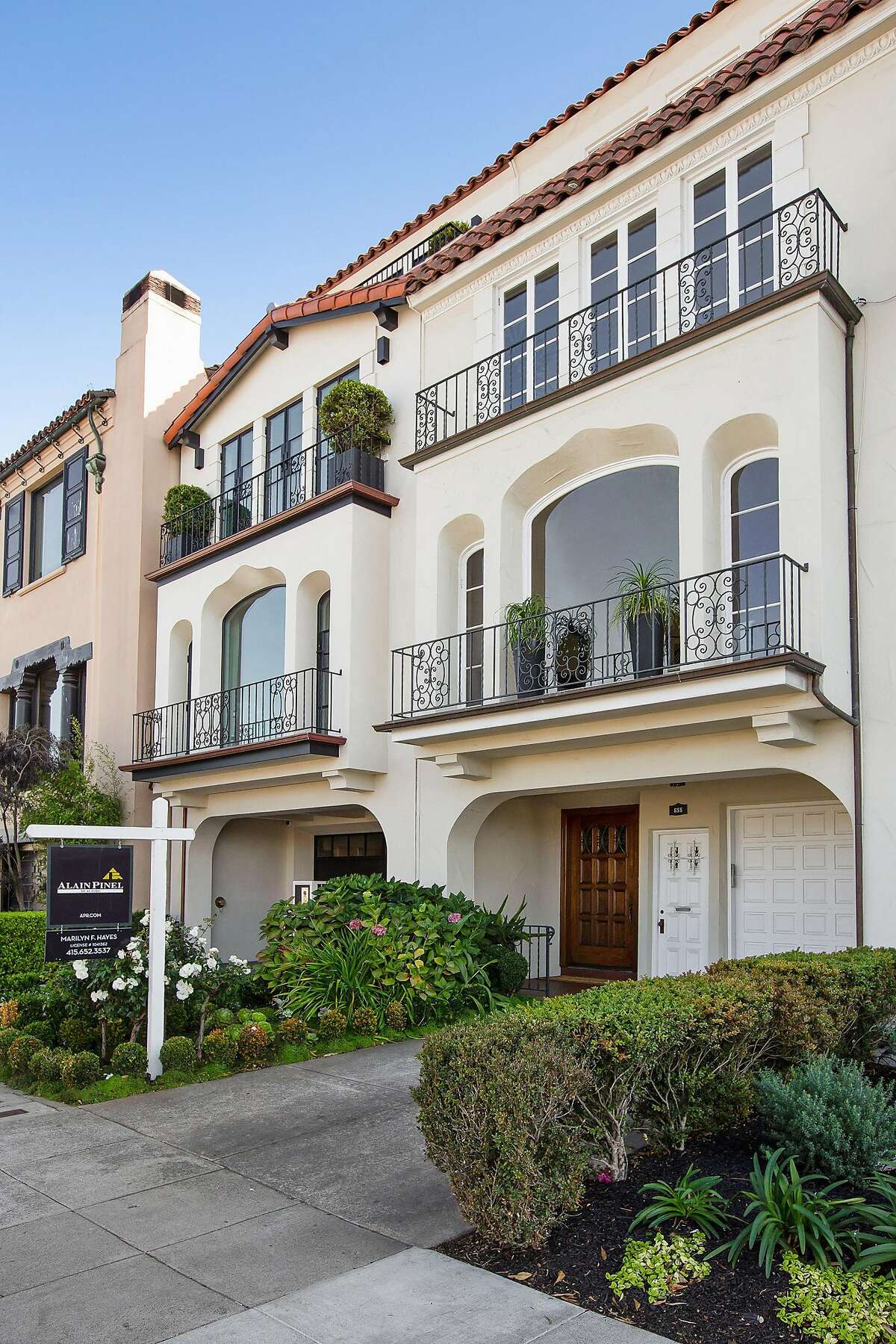 655 Marina Blvd. in the Marina District is a five-bedroom, four-bathroom Mediterranean that frames views of San Francisco Bay, St. Francis Yacht Club and the Golden Gate Bridge.