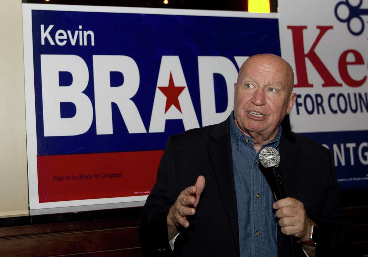 Incumbent Kevin Brady, Republican candidate for Texas' 8th Congressional District, speaks at a campaign party at BJ's Restaurant & Brewhouse, Tuesday, Nov. 6, 2018, in Shenandoah.