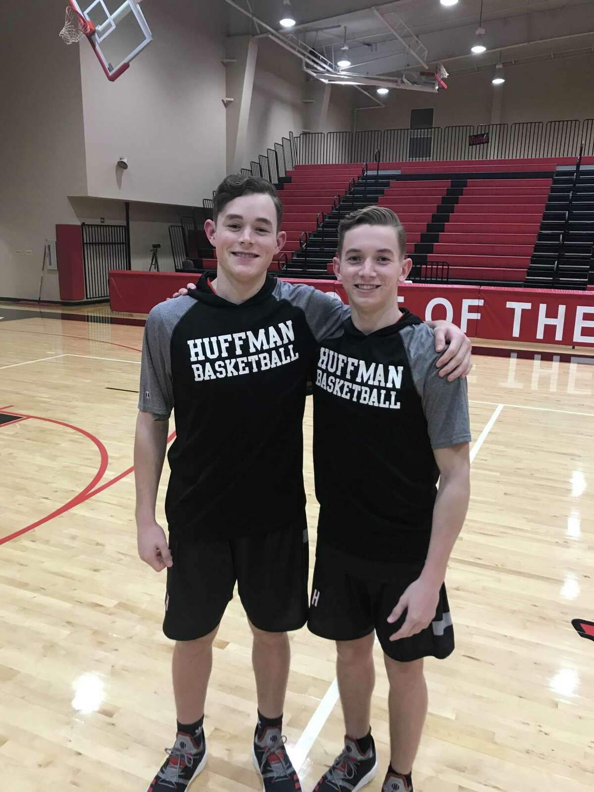 Hargrave's brothers Kade (left) and Jacob (right) Harvey are in their second season together on the Falcon varsity basketball team