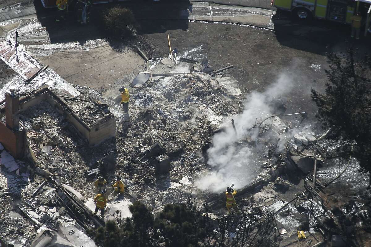homes destroyed in a neighborhood in San Bruno, Calif. on Friday, Sept. 10, 2010 after a massive natural gas pipeline explosion Thursday night.
