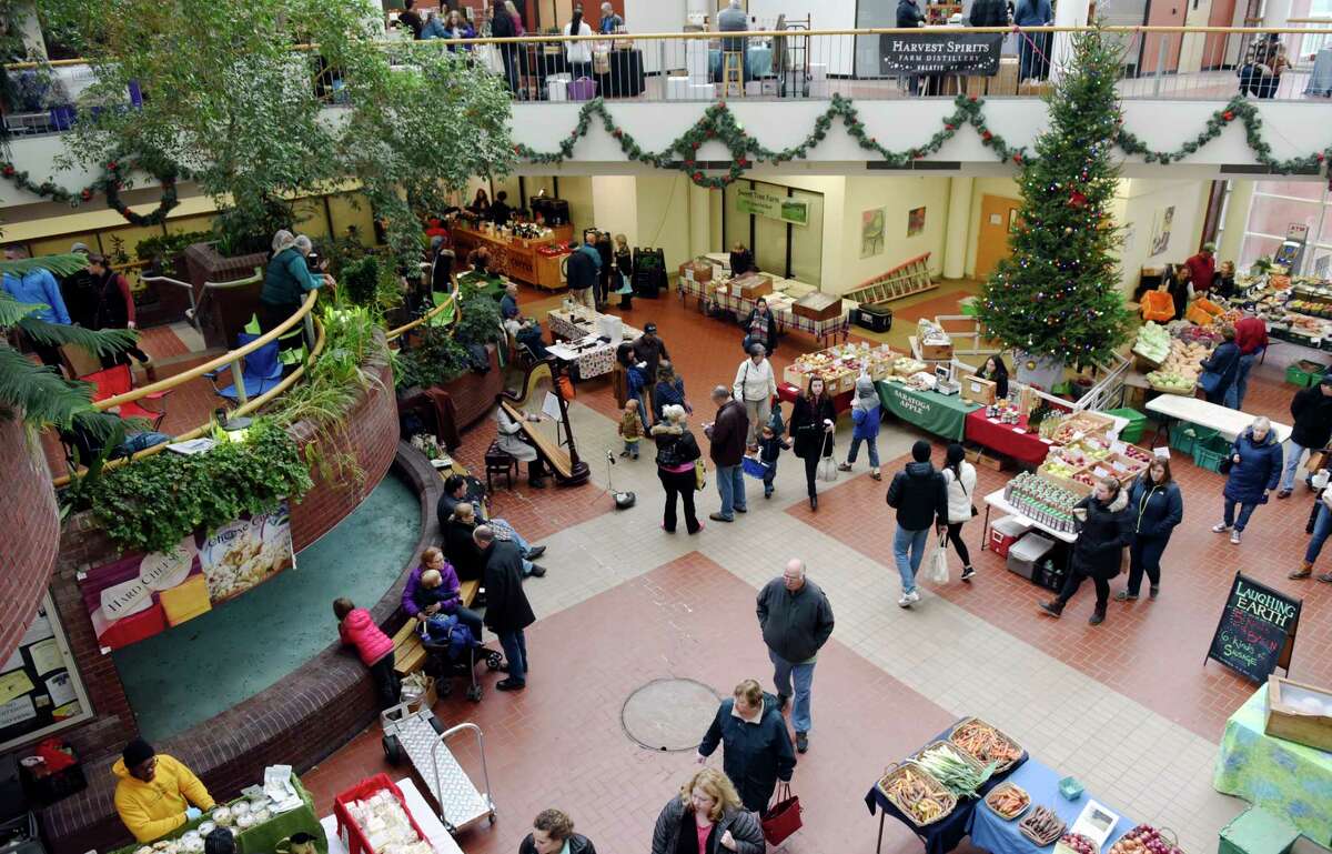 A view of the Troy Farmer's Market Saturday, Dec. 29, 2018 at the Troy Atrium. (Phoebe Sheehan/Times Union)