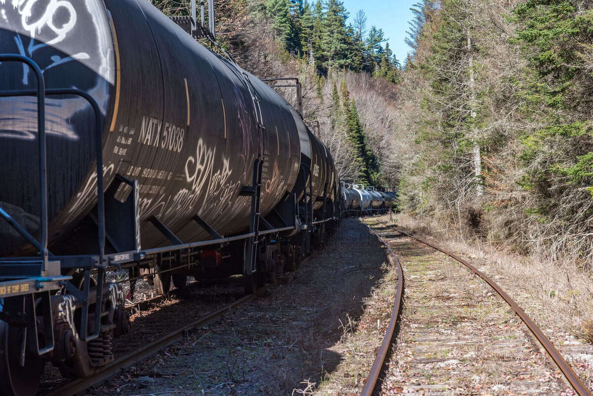 Some oil tankers parked near the Boreas River in the Adirondacks. (Courtesy Brendan Wiltse)