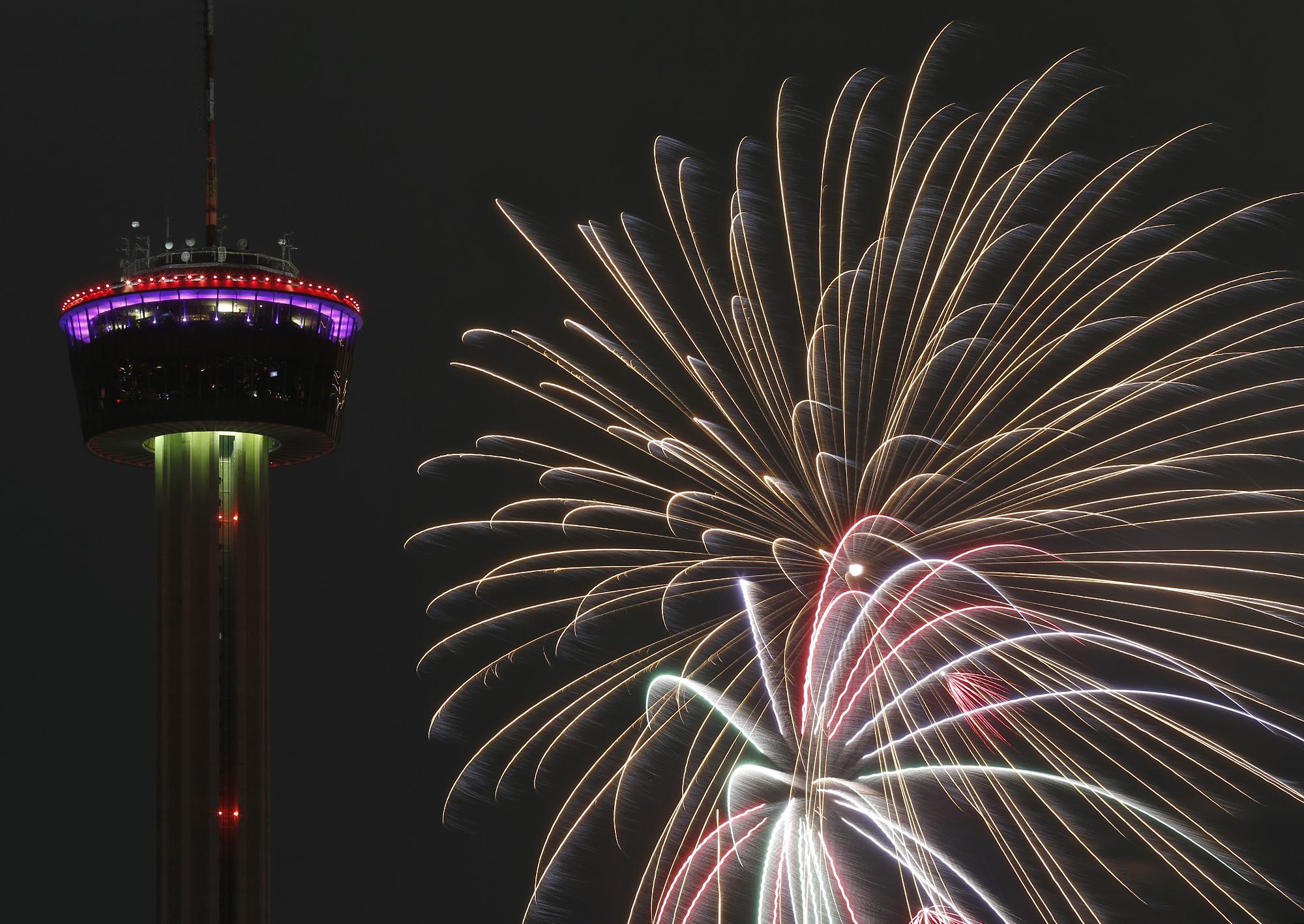 Here's why there were fireworks in downtown San Antonio Sunday night