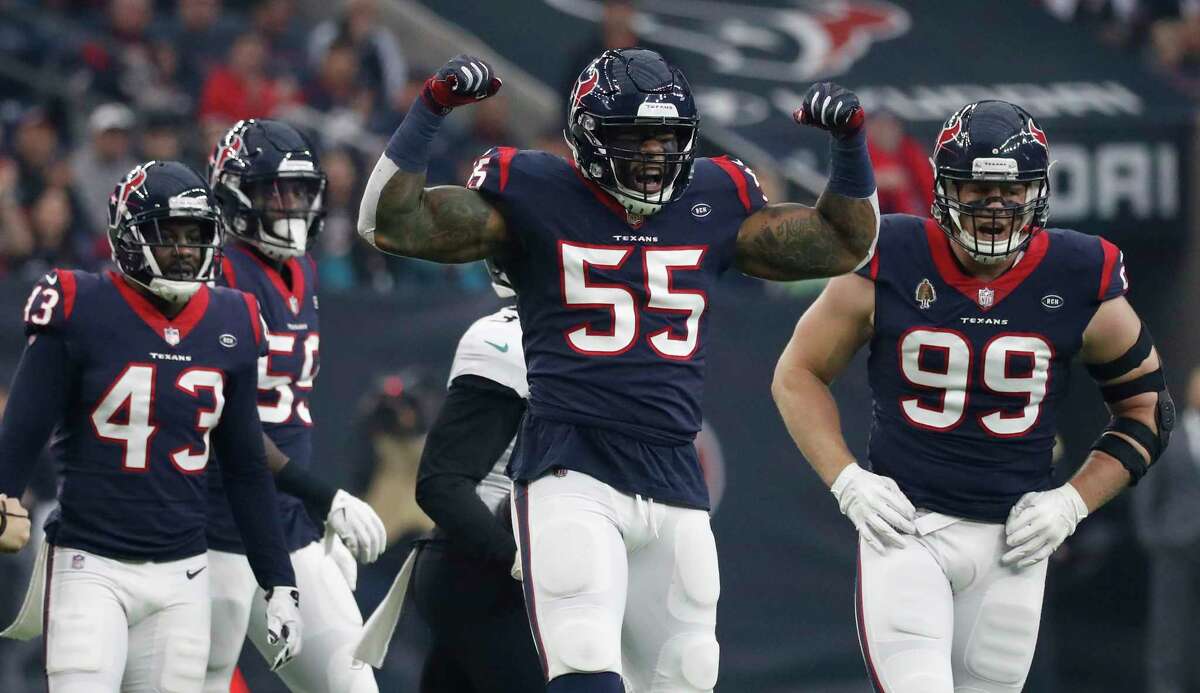 PHOTOS: All the freebies and discounts you get because the Texans won Houston Texans inside linebacker Benardrick McKinney (55) reacts after a stop during the first quarter of an NFL football game at NRG Stadium, Sunday, Dec. 30, 2018, in Houston. Browse through the photos above for a look at the free stuff and discounts you can get because the Texans won ...