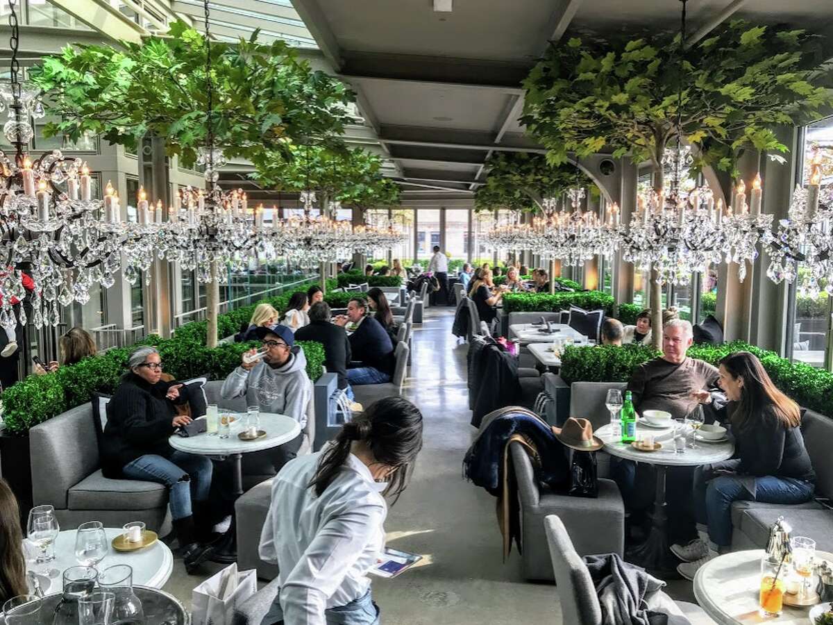 FILE-- The gorgeous, bright new RH Rooftop restaurant on the top floor of Restoration Hardware showroom in New York. Stanford Shopping Center considered tearing down Macy's Men's store to replace it with two luxury stores.