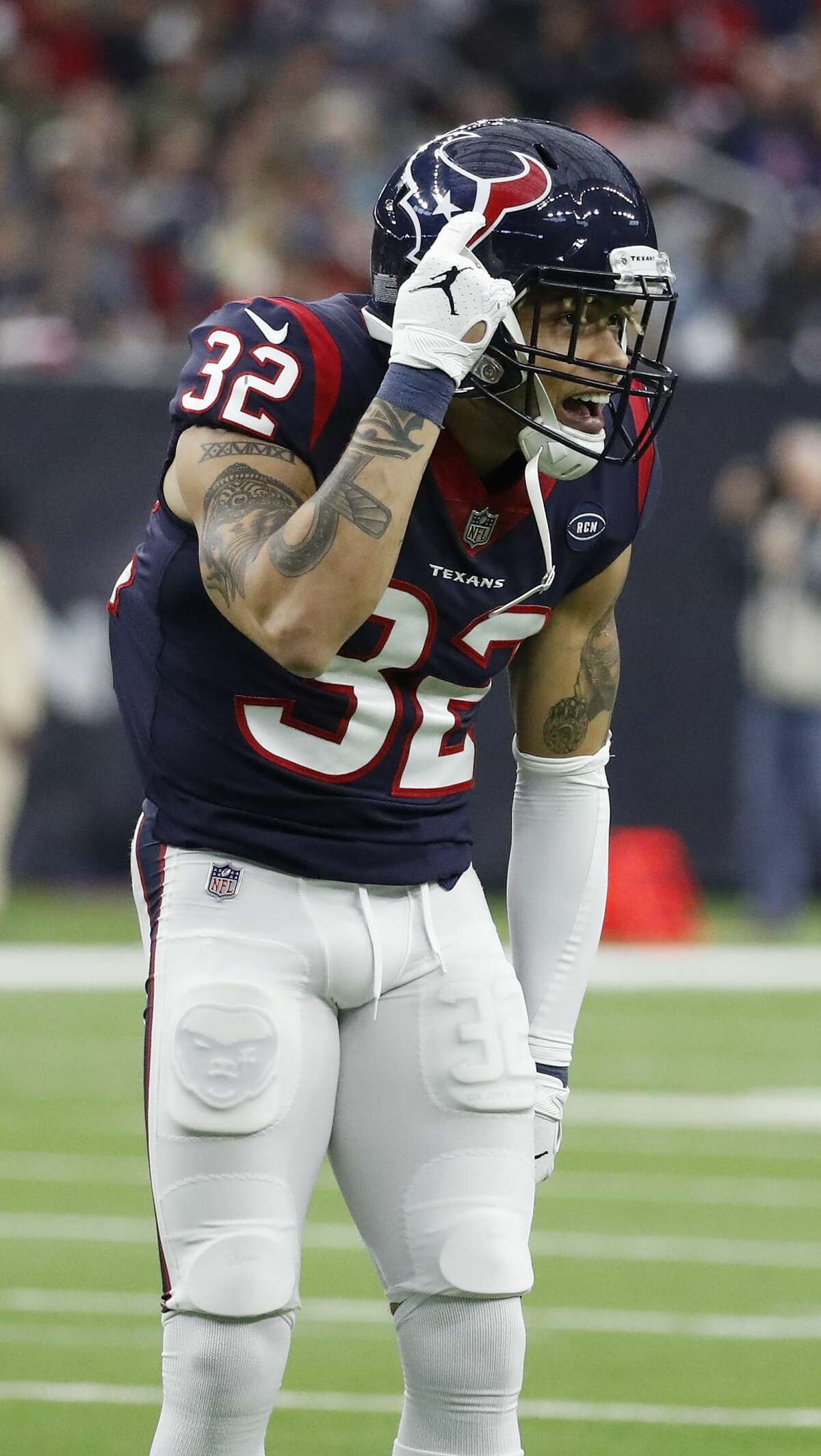 Houston Texans free safety Tyrann Mathieu gets ready for a play