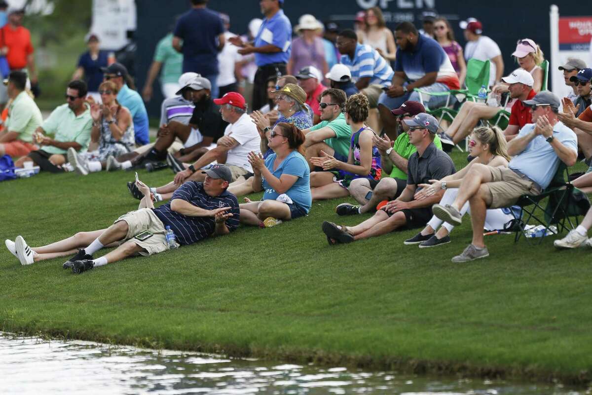 Fans watch Jordan Spieth during the Championship Round of the Houston Open Sunday, April 1, 2018 in Humble.
