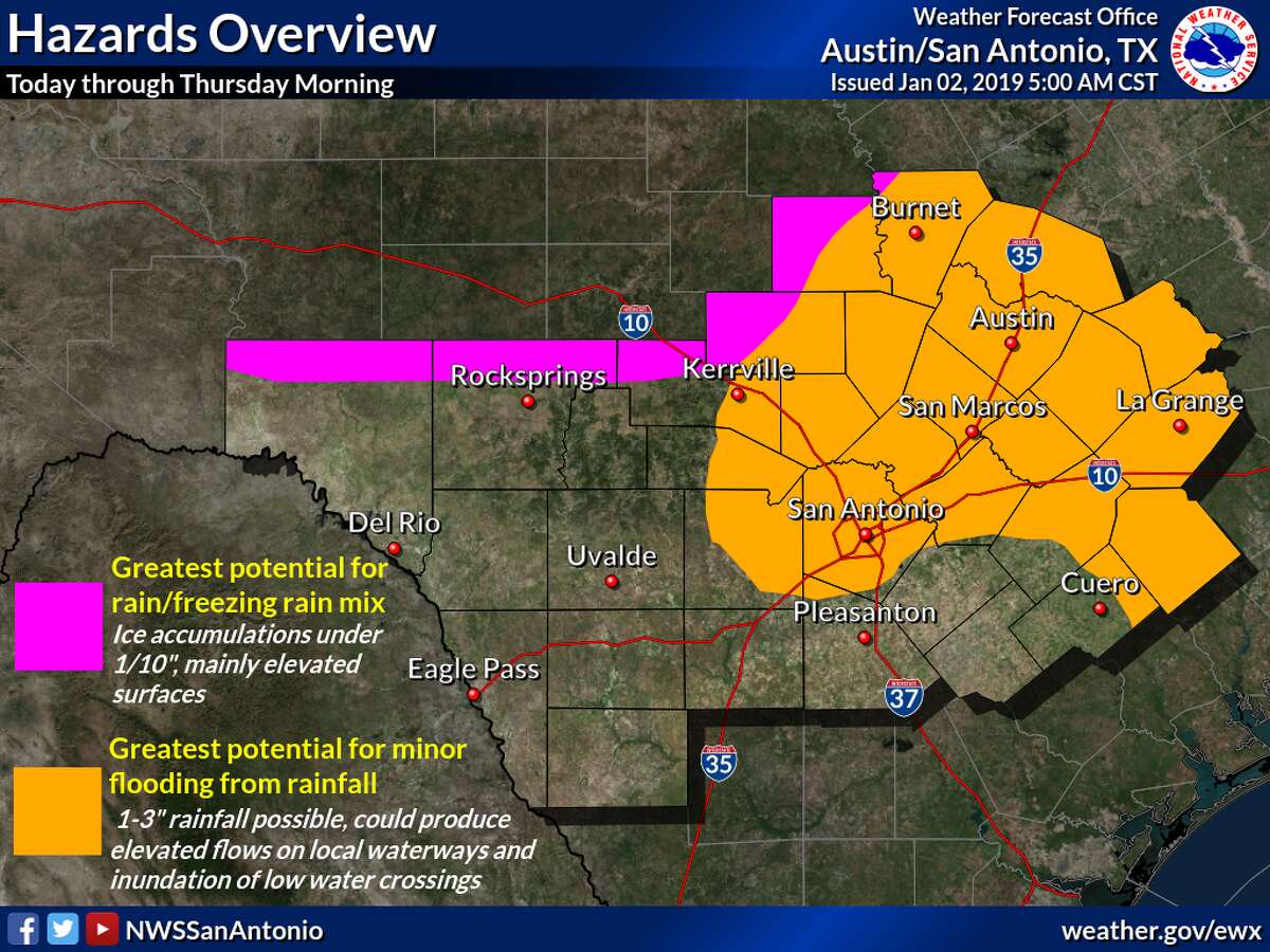 NWS: Rainfall could cause minor flooding in Bexar County