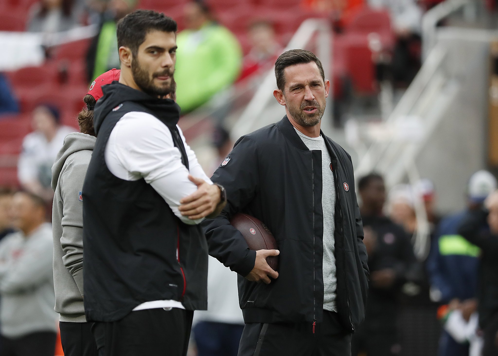 Kyle Shanahan says QB Jimmy Garoppolo has 'outside chance' to return next  week - Sactown Sports