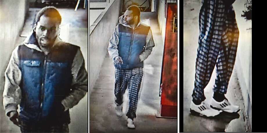 Security photos show a man suspected of sexually assaulting a woman in San Francisco's Chinatown on New Year's Eve. Photo: SFPD