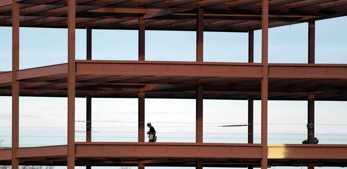 A construction worker works on the Starlite project on Wednesday, Jan. 2, 2019, in Latham, N.Y. (Phoebe Sheehan/Times Union)