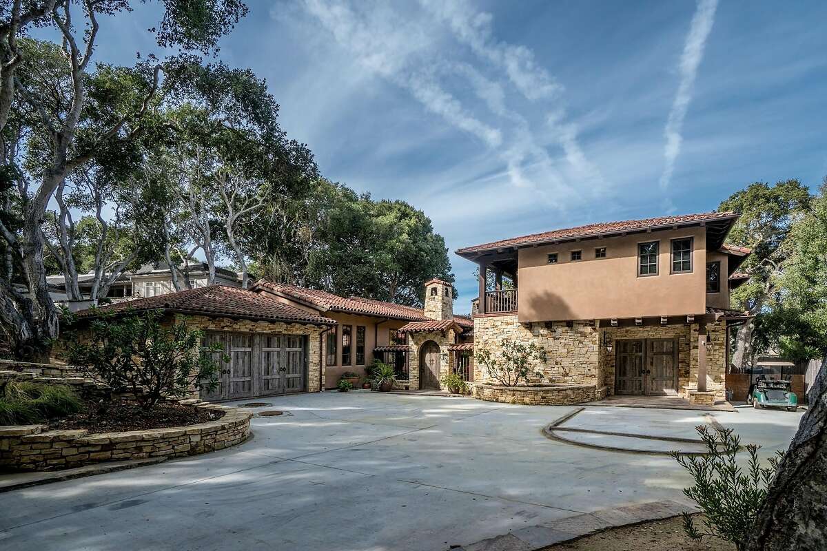 7030 Valley Knoll Road in Carmel is a five-bedroom, three-and-a-half-bathroom Mediterranean estate available for $5.388 million.