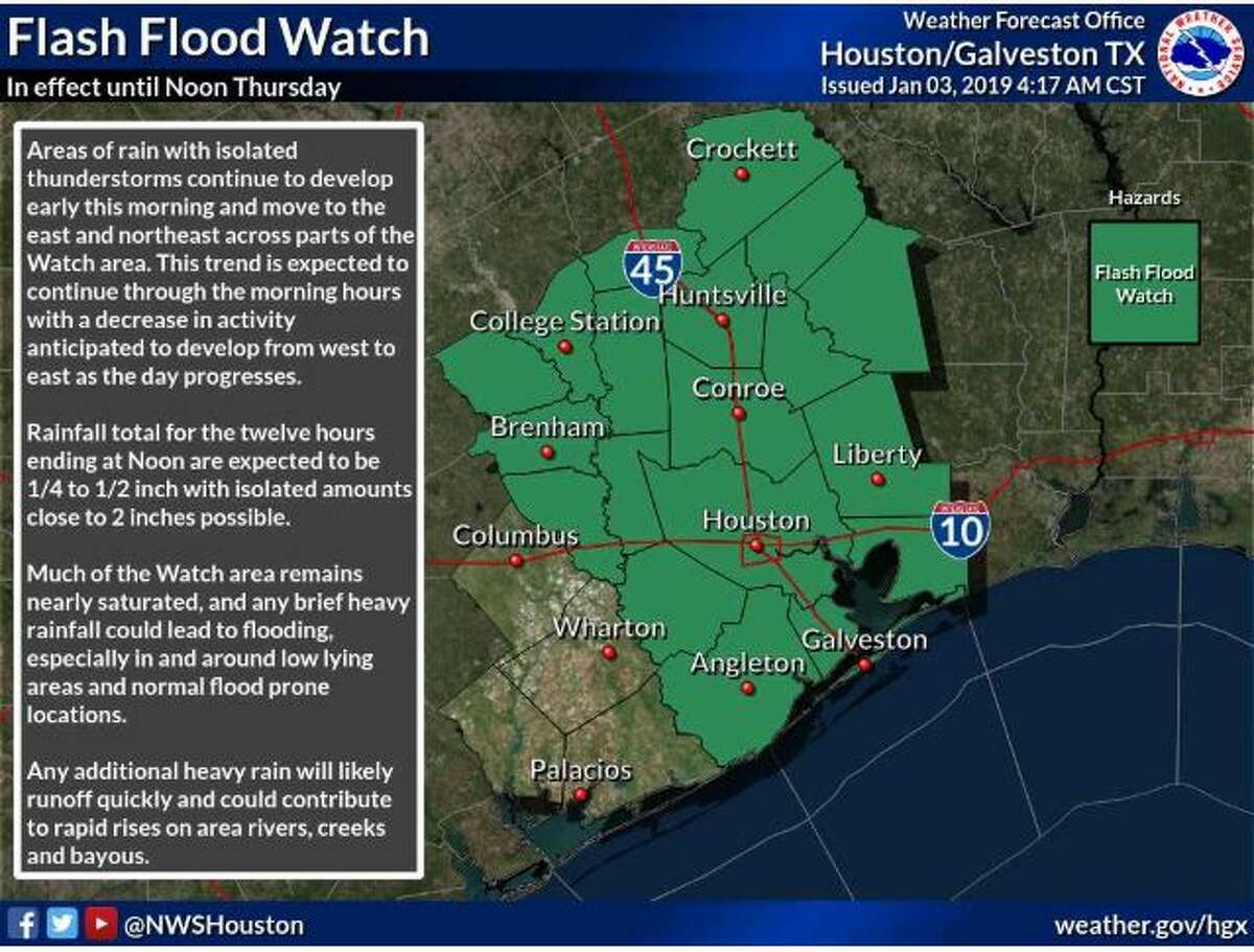 The Montgomery County Office of Homeland Security and Emergency Management has issued a flash flood watch for the county Thursday.