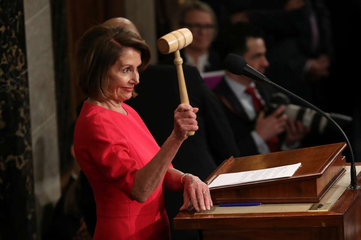 Speaker of the House Nancy Pelosi (D-CA) holds the gavel during the first session of the 116th Congress at the U.S. Capitol Jan. 3, 2019 in Washington, DC. Under the cloud of a partial federal government shutdown, Pelosi reclaimed her former title as speaker and her fellow Democrats took control of the House of Representatives for the second time in eight years.