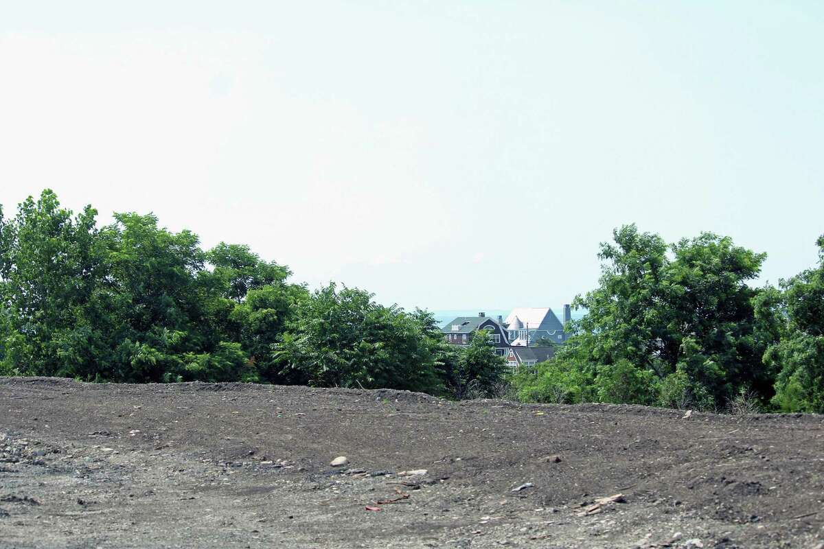 The view from atop the new landscaped berm built to block the view of the town's fill pile. Fairfield,CT. 7/11/18