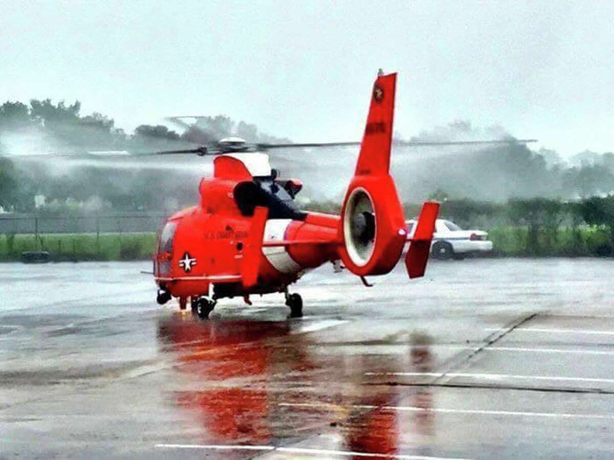 A MH-65 Dolphin helicopter used by the U.S. Coast Guard.