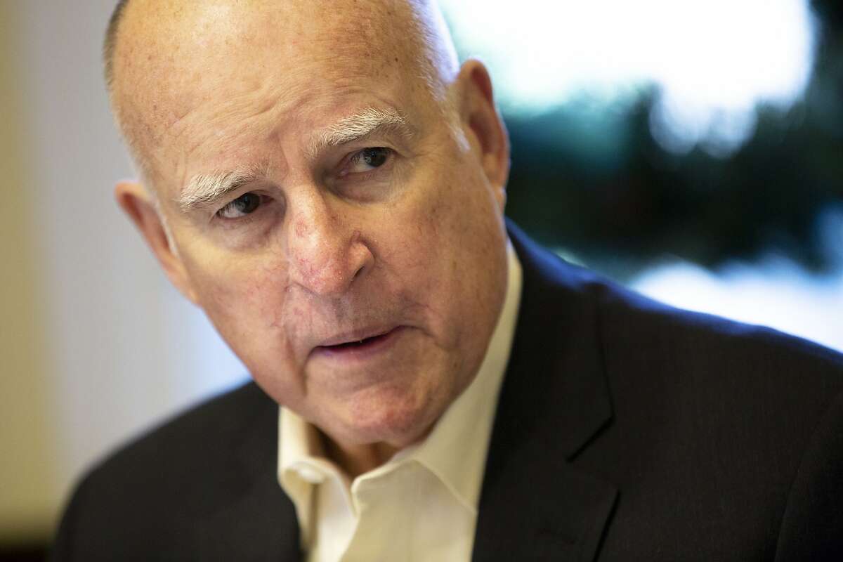 California Gov. Jerry Brown at the governor's mansion during an interview with the San Francisco Chronicle editorial board by phone and in person with the Chronicle's editorial page editor John Diaz (not pictured) on Thursday, Jan. 3, 2019, in Sacramento, Calif.