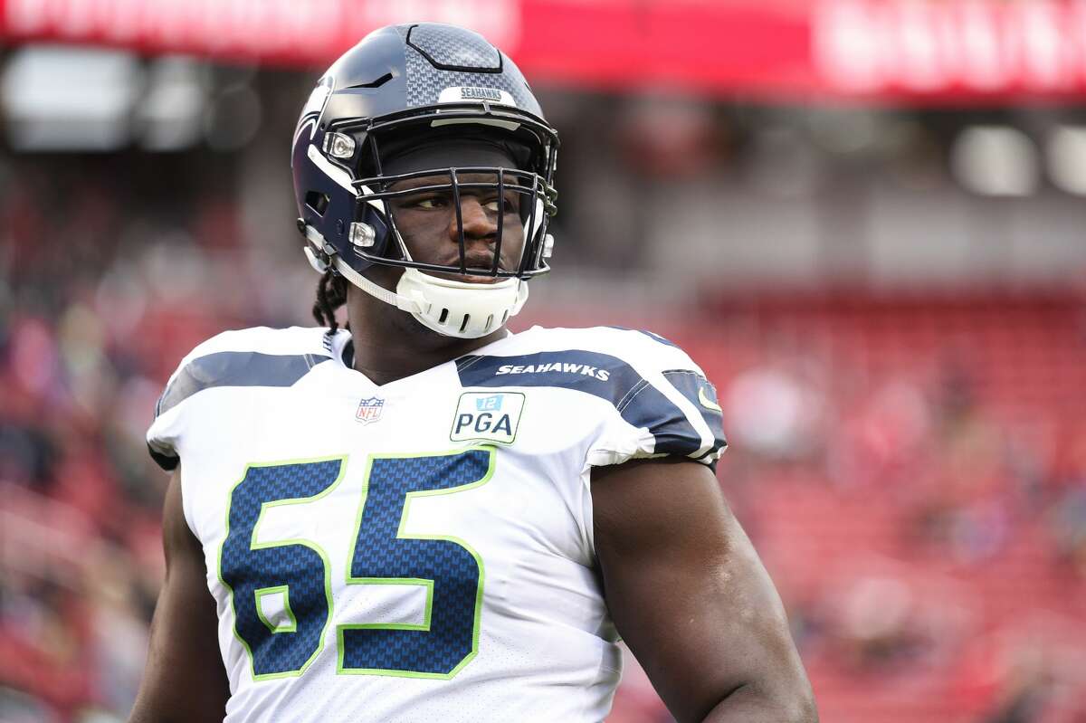 SANTA CLARA, CA - DECEMBER 16: Seattle Seahawks Offensive Tackle Germain Ifedi (65) before the NFL game between the Seattle Seahawks and the San Francisco 49ers on December 16, 2018 at Levi's Stadium in Santa Clara, CA. (Photo by Cody Glenn/Icon Sportswire via Getty Images)