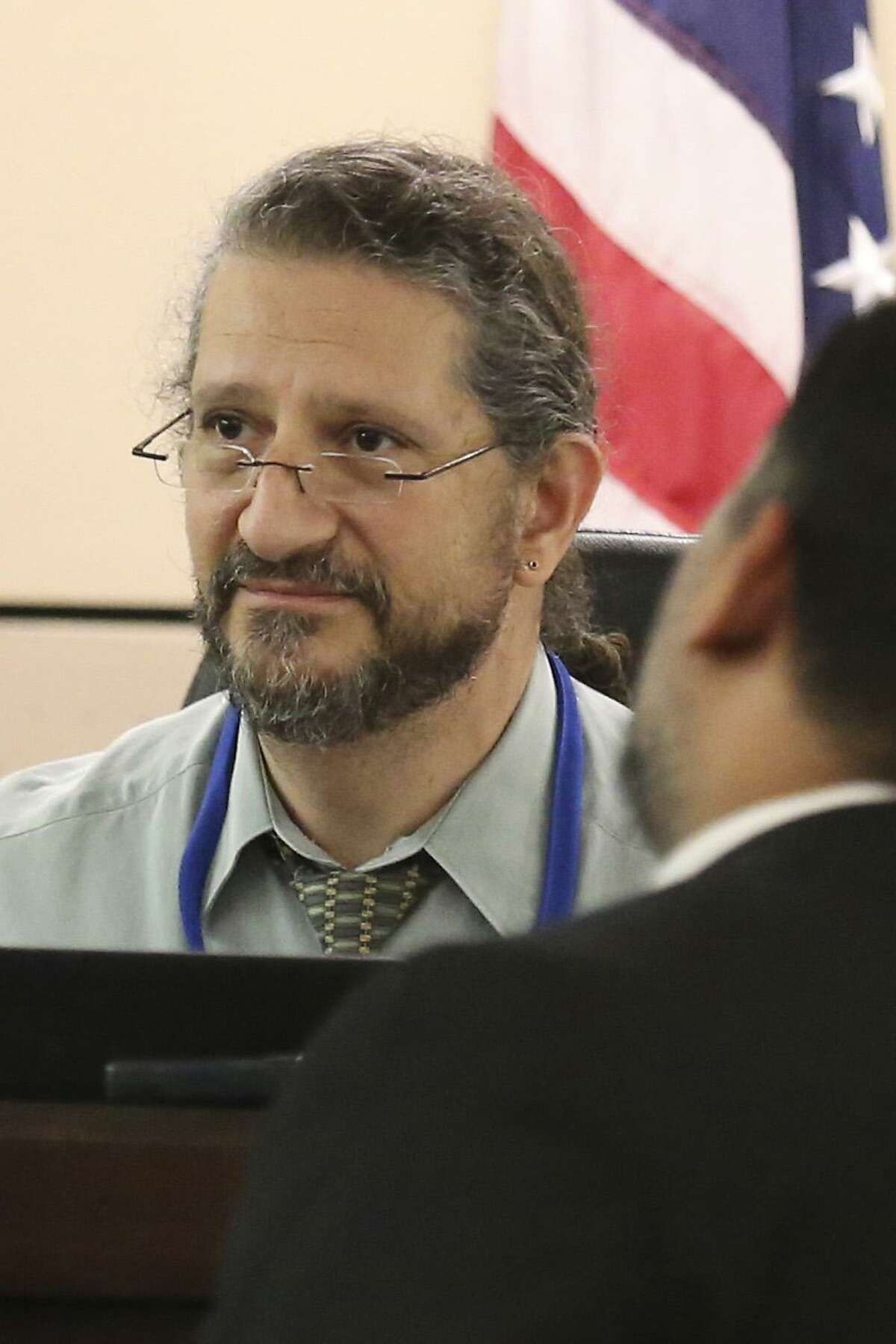 Isaac Andrew Cardenas, is sentenced to two concurrent life sentences without parole by Visiting Judge Philip Kazen (pictured) in 437th State District Court on Friday, Oct. 26, 2018 after a jury had found Cardenas guilty earlier this month on four counts of super aggravated sexual assault of a 21-month old girl. (Kin Man Hui/San Antonio Express-News)