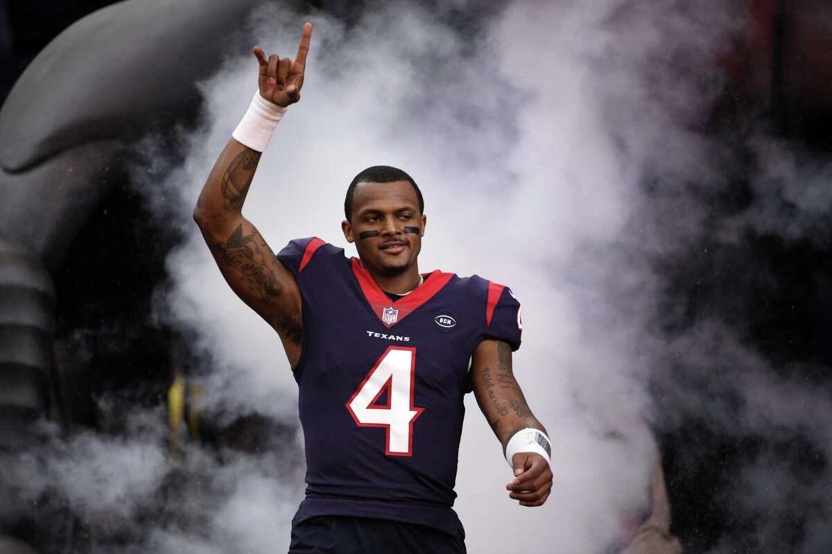 Houston Texans quarterback Deshaun Watson (4) before an NFL wild card playoff football game against the Indianapolis Colts, Saturday, Jan. 5, 2019, in Houston. (AP Photo/Eric Christian Smith)