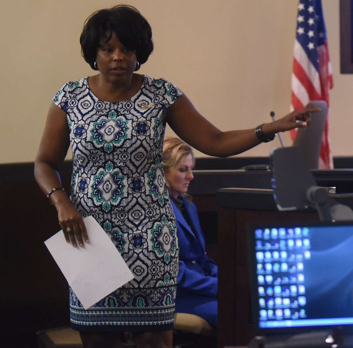 Stephanie Boyd makes a closing argument in court as a prosecutor in September 2017. Boyd was elected to state district court last year and will take the bench for the first time Monday.