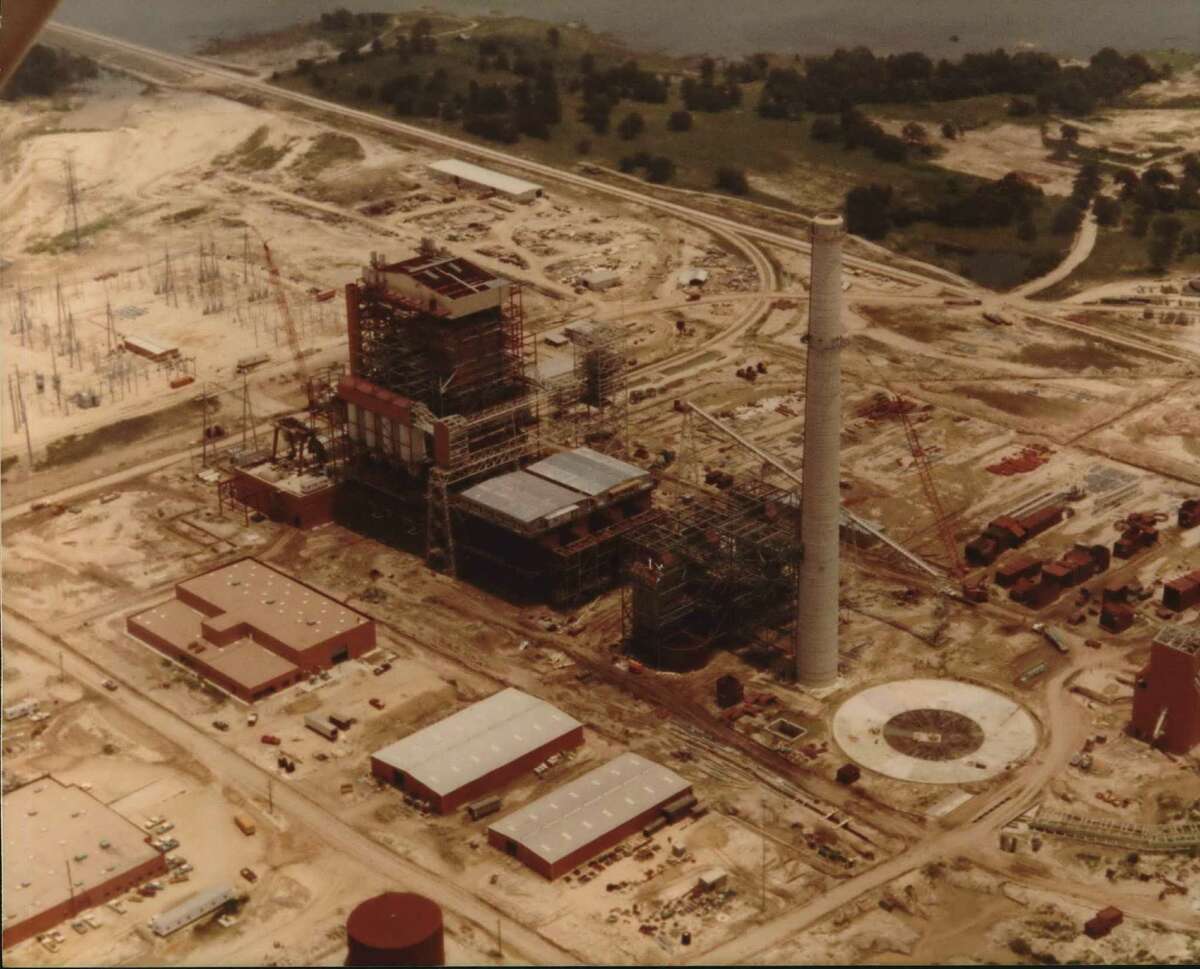 Gibbons Creek power plant is under construction in 1981.