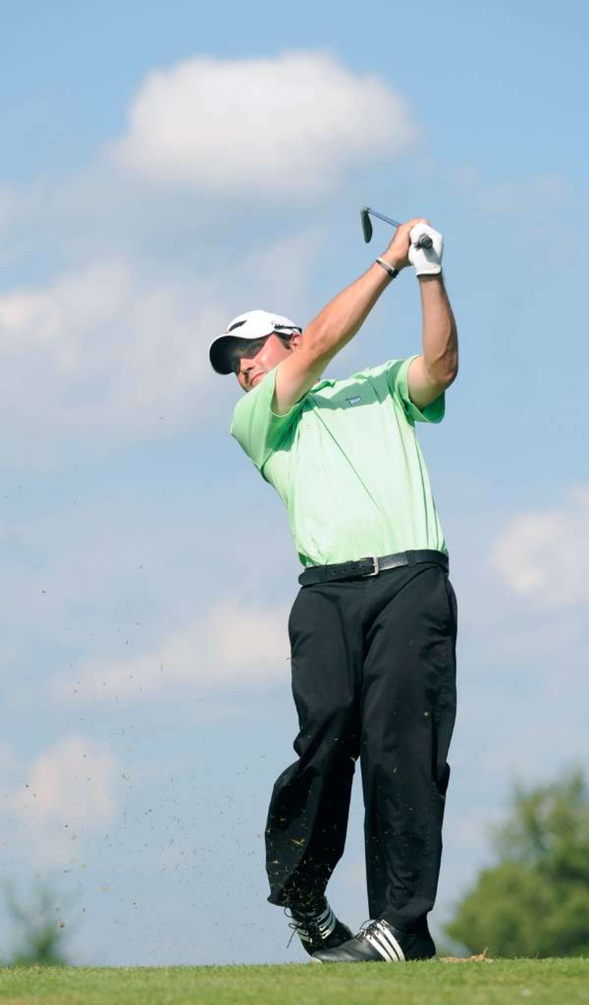 Golfer Patrick Massi in action at the Griffith E. Harris Golf Course, Greenwich, Tuesday, July 20, 2010.